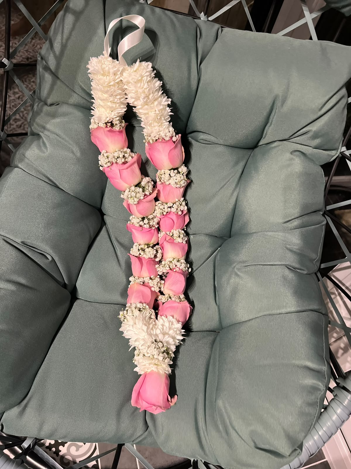 Luxury Rose Varmala with Pearl Detailing - Wedding Garlands & Varmala by Lotus Florist